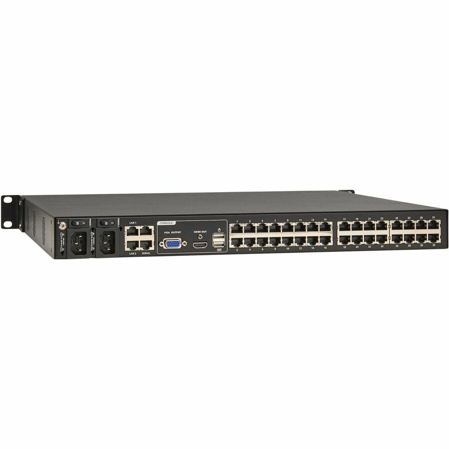 Eaton 32-Port Cat5e KVM over IP Switch - Virtual Media, 3 Remote/1 Local User, HDMI Output, 1U Rack-Mount, TAA — B064-032-04-IPH