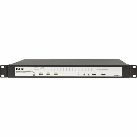 Eaton 32-Port Cat5e KVM over IP Switch - Virtual Media, 3 Remote/1 Local User, HDMI Output, 1U Rack-Mount, TAA — B064-032-04-IPH