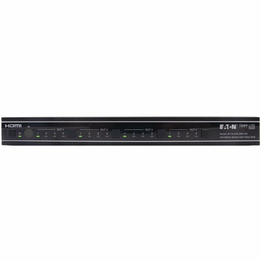 Eaton Tripp Lite Series 4x4 HDMI Matrix Switch with Video Wall Controller - 4K 60 Hz, 4 HDMI Inputs, 4 HDMI Outputs, HDR, 4: 4: 4, Multi-Resolution Support — B119-4X4-4K6-VW