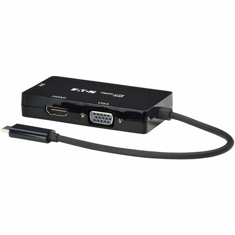 Eaton Tripp Lite Series USB-C Multiport Adapter (M/3xF) - 4K 60 Hz HDMI, DVI, VGA, HDCP, Black — U444-06NHDV4K6B