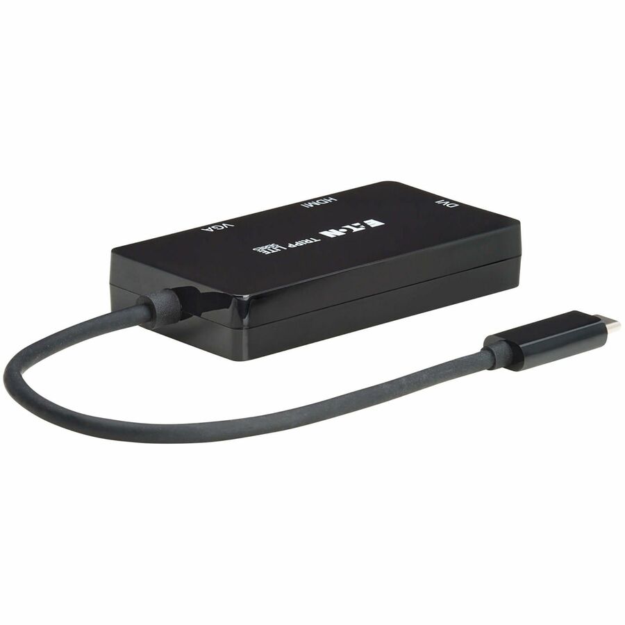 Eaton Tripp Lite Series USB-C Multiport Adapter (M/3xF) - 4K 60 Hz HDMI, DVI, VGA, HDCP, Black — U444-06NHDV4K6B