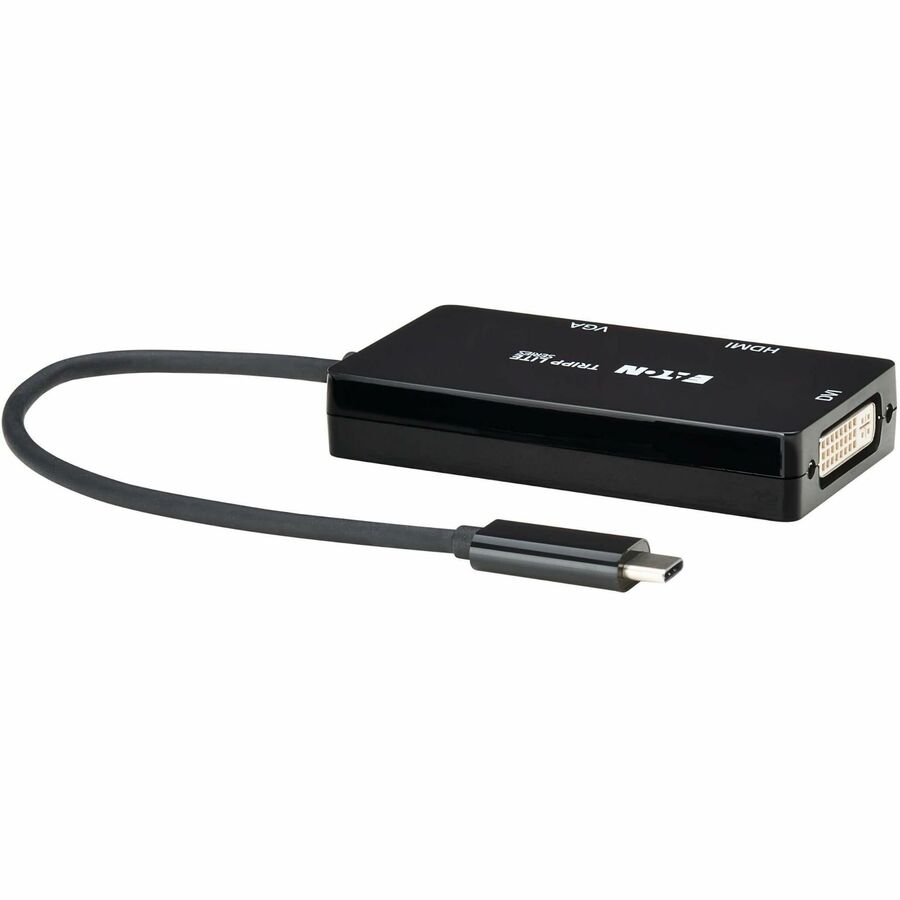 Eaton Tripp Lite Series USB-C Multiport Adapter (M/3xF) - 4K 60 Hz HDMI, DVI, VGA, HDCP, Black — U444-06NHDV4K6B