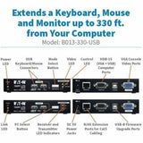 Eaton Tripp Lite Series KVM Extender with VGA and USB Connections, Up to 330 ft. — B013-330-USB