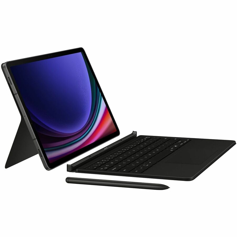 Samsung Book Cover Keyboard/Cover Case (Book Fold) Samsung Galaxy Tab S9, Galaxy Tab S9 FE Tablet - Black — EF-DX725UBEGUJ