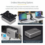 StarTech.com 4-Port Multi-Device USB-C Charger, 240W Total, Single Port 140W EPR, Screw Locking Ports, Ideal for Boardrooms — 424DNA-USB-C-CHARGER
