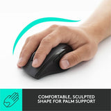 Logitech M705 Marathon Wireless Mouse, 2.4 GHz USB Unifying Receiver, 1000 DPI, 5-Programmable Buttons, Black — 910-001935