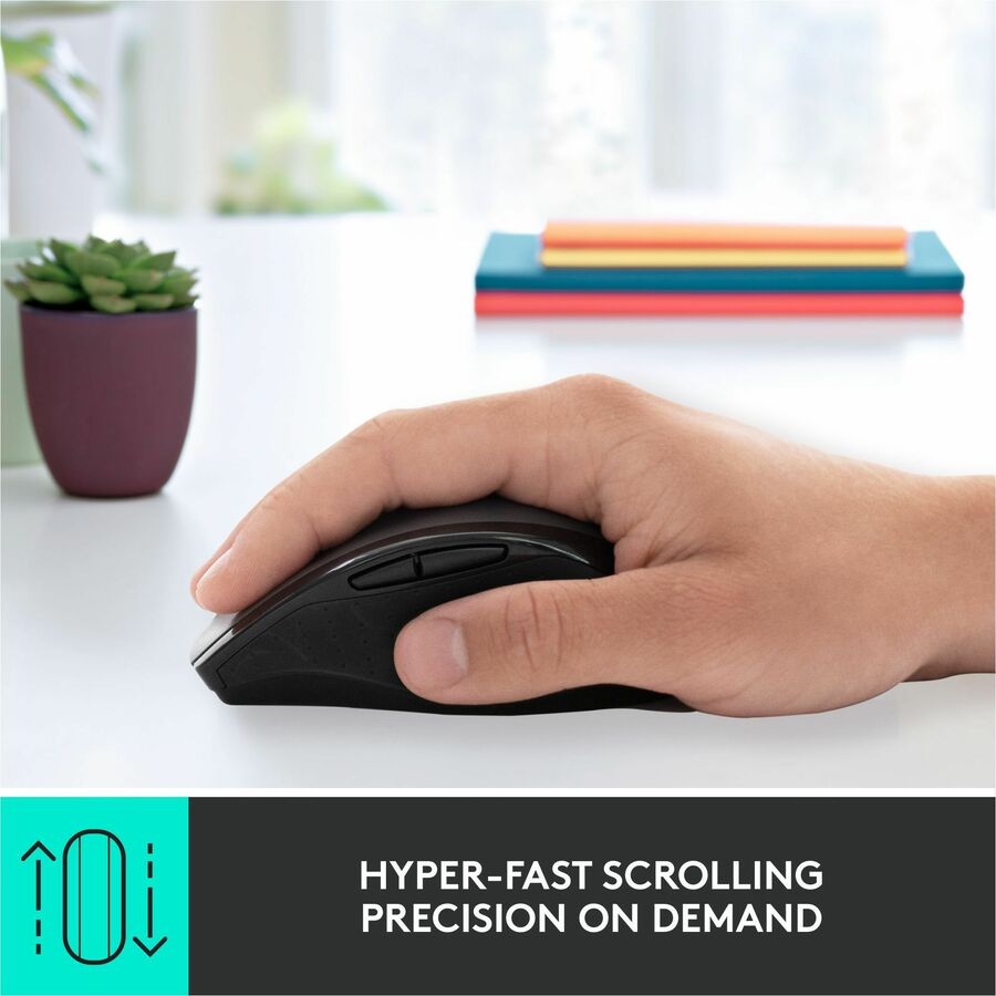 Logitech M705 Marathon Wireless Mouse, 2.4 GHz USB Unifying Receiver, 1000 DPI, 5-Programmable Buttons, Black — 910-001935
