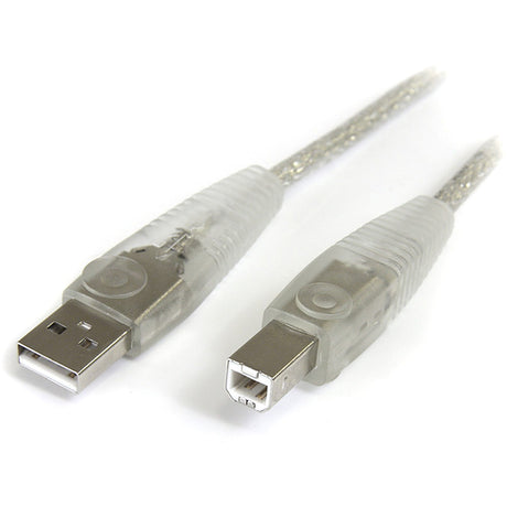 StarTech.com - Transparent USB 2.0 cable - 4 pin USB Type A (M) - 4 pin USB Type B (M) - ( USB / Hi-Speed USB ) - 15 ft — USB2HAB15T