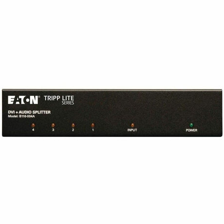 Eaton Tripp Lite Series 4-Port DVI Splitter with Audio and Signal Booster - Single-Link DVI-I, 1920 x 1200 (1080p) @ 60 Hz, TAA — B116-004A