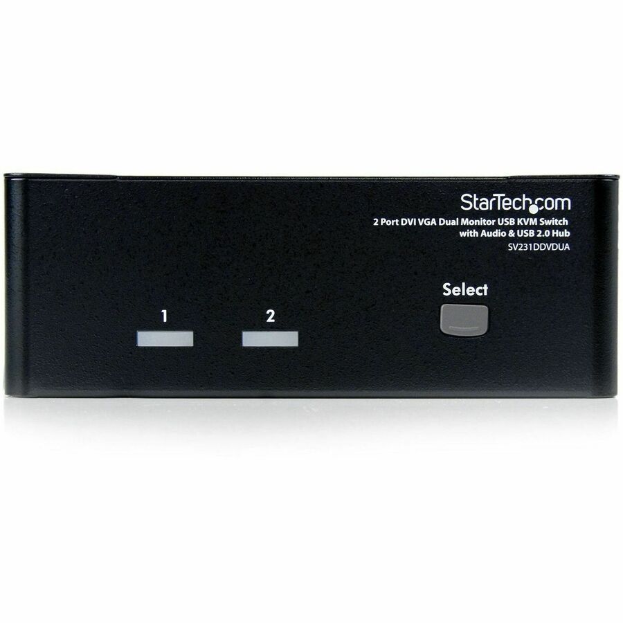 StarTech.com 2 Port DVI VGA Dual Monitor KVM Switch USB with Audio & USB 2.0 Hub — SV231DDVDUA