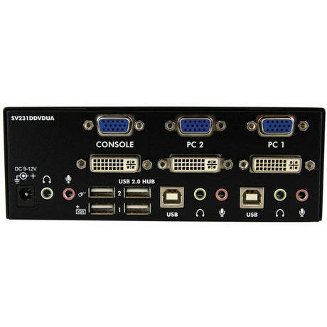 StarTech.com 2 Port DVI VGA Dual Monitor KVM Switch USB with Audio & USB 2.0 Hub — SV231DDVDUA
