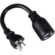 Eaton Tripp Lite Series Power Cord Adapter, NEMA L5-20R to NEMA 5-20P - Heavy-Duty, 20A, 120V, 12 AWG, 8.66-in. (21.99 cm), Black — P044-06I