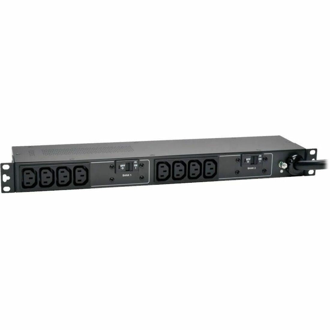 Eaton Tripp Lite Series 5.8kW Single-Phase 200-240V Basic PDU, 10 C13 Outlets, NEMA L6-30P Input, 12 ft. (3.66 m) Cord, 1U Rack-Mount — PDUH30HV