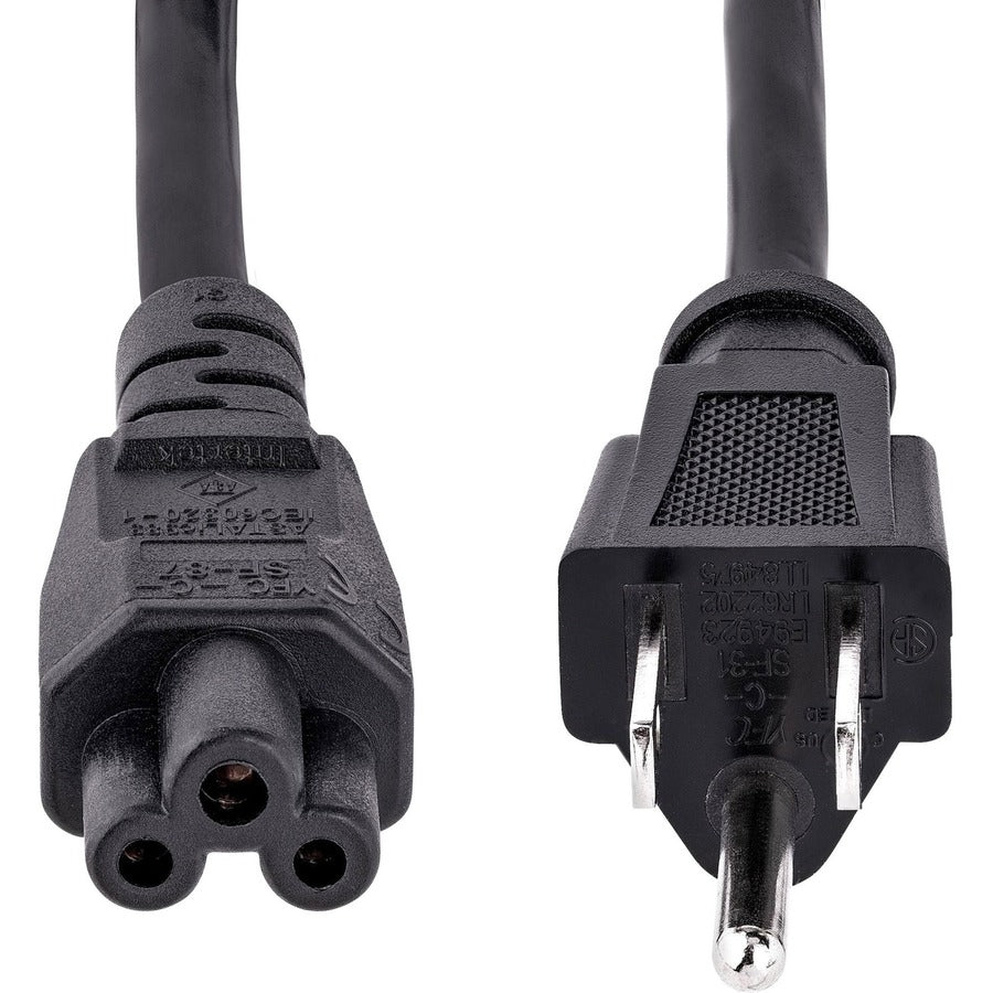 StarTech.com 10ft (3m) Laptop Power Cord, NEMA 5-15P to C5 (Clover Leaf), 10A 125V, 18AWG, Laptop Replacement Cord, Power Brick Cable — PXT101NB3S10