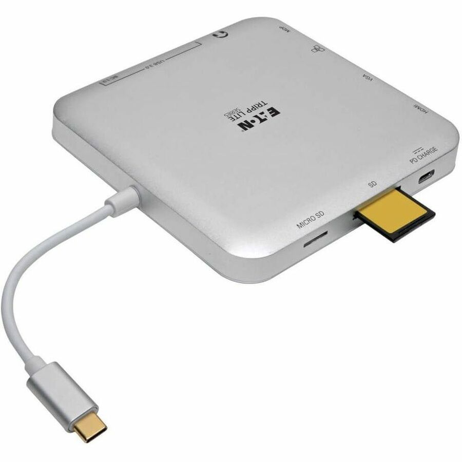 Eaton Tripp Lite Series USB-C Dock, Dual Display - 4K HDMI/mDP, VGA, USB 3.x (5Gbps), USB-A/C Hub, GbE, 60W PD Charging — U442-DOCK2-S