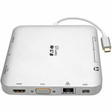 Eaton Tripp Lite Series USB-C Dock, Dual Display - 4K HDMI/mDP, VGA, USB 3.x (5Gbps), USB-A/C Hub, GbE, 60W PD Charging — U442-DOCK2-S