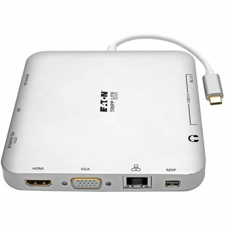 Eaton Tripp Lite Series USB-C Dock, Dual Display - 4K HDMI/mDP, VGA, USB 3.x (5Gbps), USB-A/C Hub, GbE, 60W PD Charging — U442-DOCK2-S