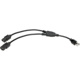 Eaton Tripp Lite Series Power Cord Splitter, C14 to 2xC13 PDU Style - 10A, 250V, 18 AWG, 18-in. (45.72 cm), Black — P004-18N-2C13