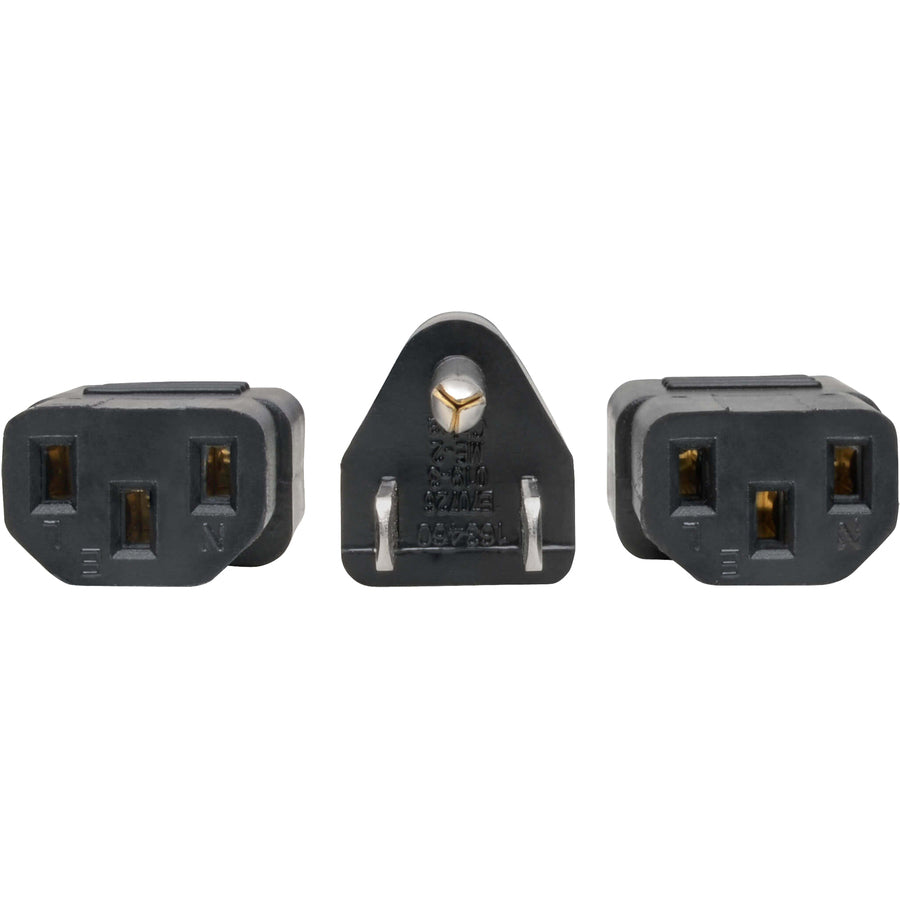 Eaton Tripp Lite Series Power Cord Splitter, C14 to 2xC13 PDU Style - 10A, 250V, 18 AWG, 18-in. (45.72 cm), Black — P004-18N-2C13
