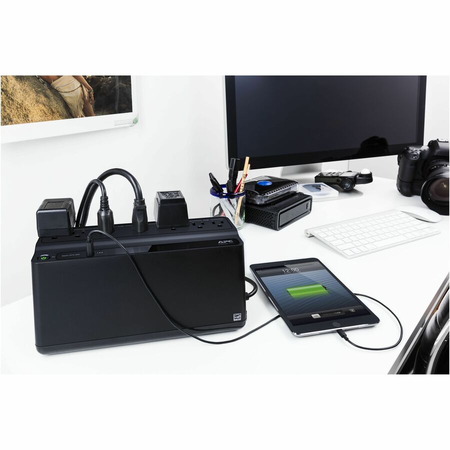 APC Back-UPS 600VA, 120V, 1 USB charging port, 7 NEMA outlets (2 surge) — BE600M1