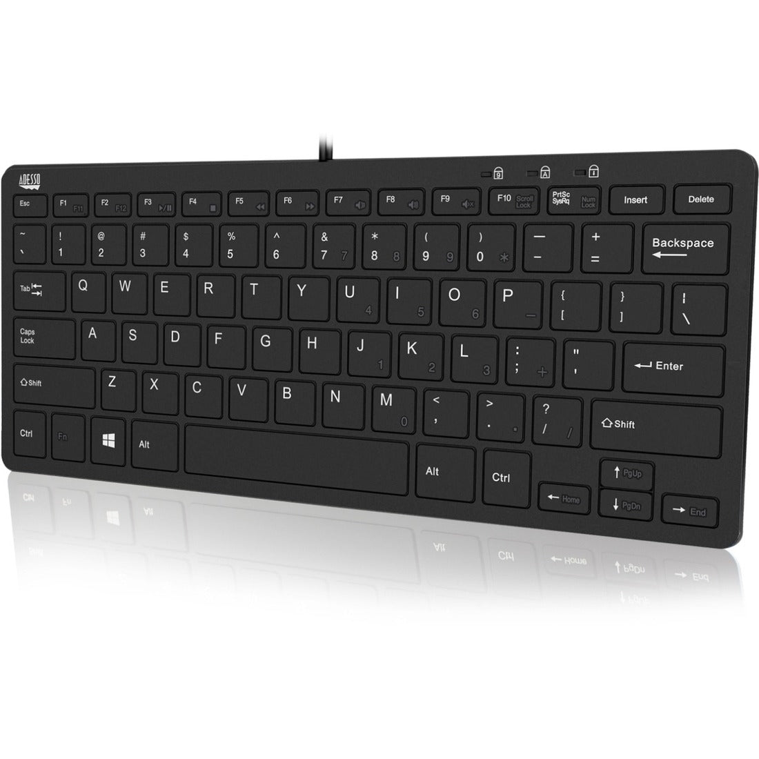 Adesso Mini Keyboard with USB Hubs — AKB-510HB