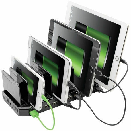 Eaton Tripp Lite Series 10-Port USB Charging Station with Adjustable Storage, 12V 8A (96W) USB Charger Output — U280-010-ST