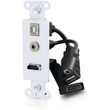 C2G Decorative HDMI Wall Plate with USB and 3.5mm White — 39873
