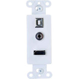 C2G Decorative HDMI Wall Plate with USB and 3.5mm White — 39873