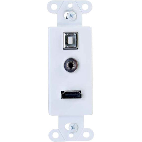 C2G Decorative HDMI Wall Plate with USB and 3.5mm White — 39873