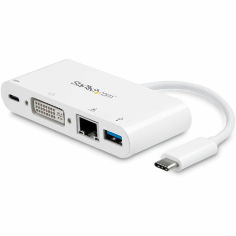StarTech.com USB C Multiport Adapter to DVI-D (Digital) Video - 60W PD Passthrough/GbE/USB-A - Portable USB Type-C/Thunderbolt 3 Mini Dock — DKT30CDVPD
