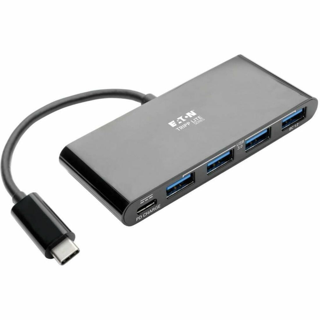Eaton Tripp Lite Series 4-Port USB-C Hub, USB 3.x (5Gbps), 4x USB-A Ports, 60W PD Charging, Black — U460-004-4AB-C