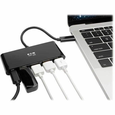 Eaton Tripp Lite Series 4-Port USB-C Hub, USB 3.x (5Gbps), 4x USB-A Ports, 60W PD Charging, Black — U460-004-4AB-C