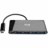 Eaton Tripp Lite Series 4-Port USB-C Hub, USB 3.x (5Gbps), 4x USB-A Ports, 60W PD Charging, Black — U460-004-4AB-C