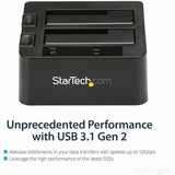 StarTech.com Dual-Bay USB 10Gbps to SATA Hard Drive Docking Station, 2.5/3.5" SATA I/II/III, SSD/HDD Dock, USB Hard Drive Bay, Top-Loading — SDOCK2U313