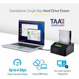 StarTech.com Hard Drive Eraser, Standalone HDD/SSD Sanitizer, 4Kn, Secure Erase Hard Disk Wiper Dock, Hardware Erasing Tool, TAA Compliant — SDOCK1EU3P2