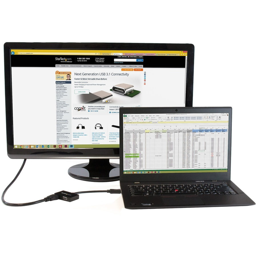 StarTech.com Travel A/V Adapter: 2-in-1 DisplayPort to HDMI or VGA — DP2HDVGA