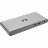 Eaton Tripp Lite Series USB-C Dock, Triple Display - 4K HDMI/DisplayPort, VGA, USB 3.x (5Gbps), USB-A/C Hub Ports, GbE, 100W PD Charging - Thunderbolt 3, Silver — U442-DOCK4-S
