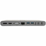 Eaton Tripp Lite Series USB-C Dock, Triple Display - 4K HDMI/DisplayPort, VGA, USB 3.x (5Gbps), USB-A/C Hub Ports, GbE, 100W PD Charging - Thunderbolt 3, Silver — U442-DOCK4-S