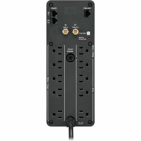 APC Back-UPS Pro, 1000VA/600W, Tower, 120V, 10x NEMA 5-15R outlets, Sine Wave, AVR, USB Type A + C ports, LCD, User Replaceable Battery — BR1000MS