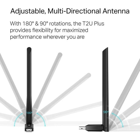 TP-Link Archer T2U Plus - IEEE 802.11ac Dual Band Wi-Fi Adapter for Desktop/Notebook — Archer T2U Plus