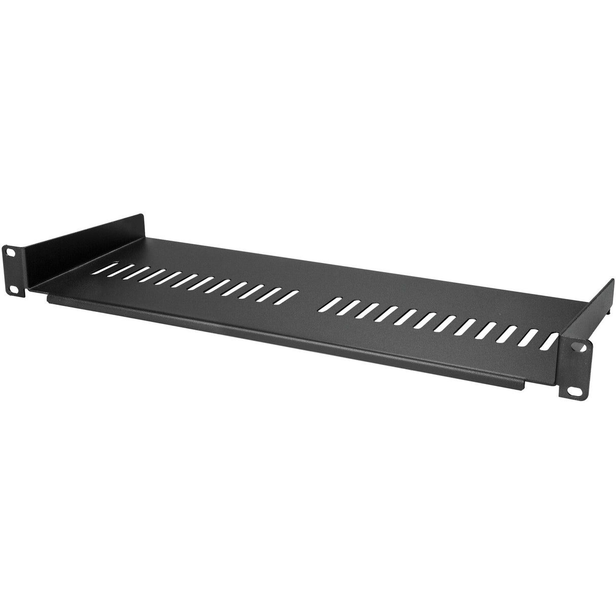 StarTech.com 1U Vented Server Rack Cabinet Shelf - Fixed 7in Deep Cantilever Rackmount Tray for 19" Data/AV/Network Enclosure w/Cage Nuts — CABSHELF1U7V