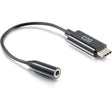 C2G USB-C to AUX Adapter Converter - 3.5mm, Supports High Resolution Audio, Black — 54426
