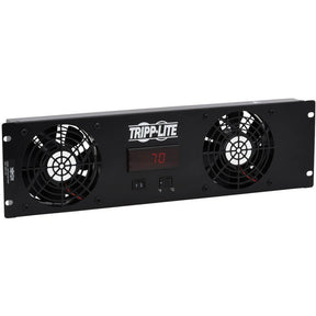 Eaton Tripp Lite Series 3U Digital Temperature Sensor with 2 12VDC Extra-Quiet Fans, Blanking Panel, LCD — SRFAN3UDCTEMP