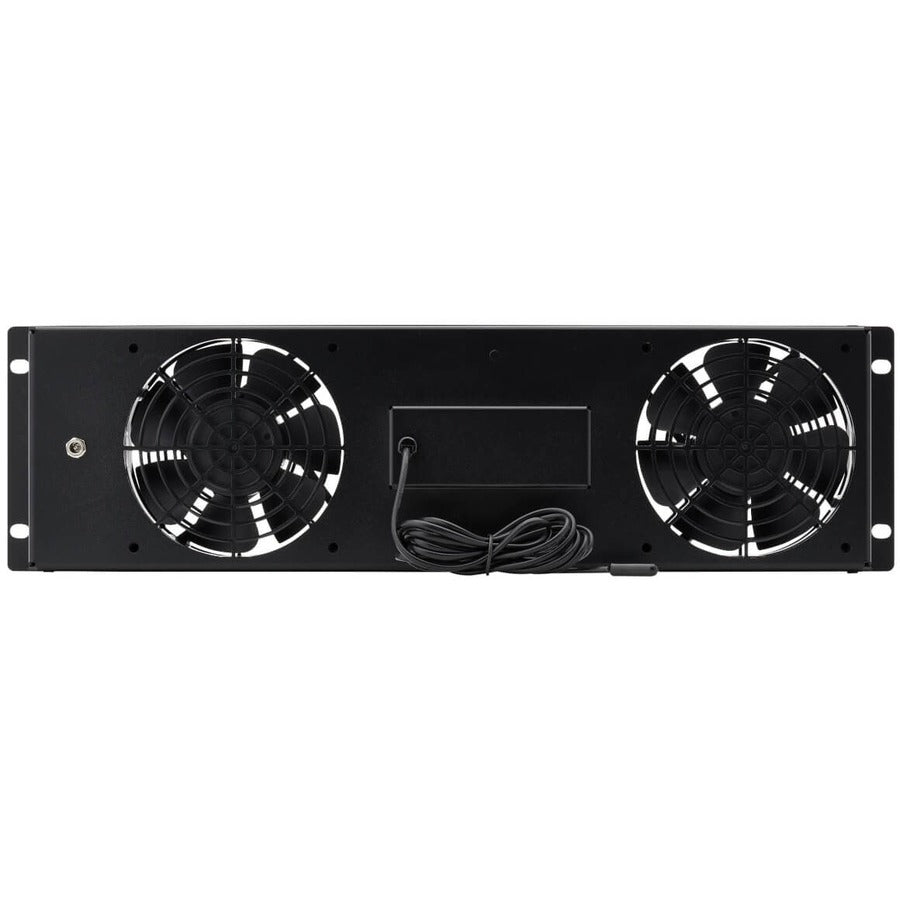 Eaton Tripp Lite Series 3U Digital Temperature Sensor with 2 12VDC Extra-Quiet Fans, Blanking Panel, LCD — SRFAN3UDCTEMP
