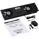 Eaton Tripp Lite Series 3U Digital Temperature Sensor with 2 12VDC Extra-Quiet Fans, Blanking Panel, LCD — SRFAN3UDCTEMP