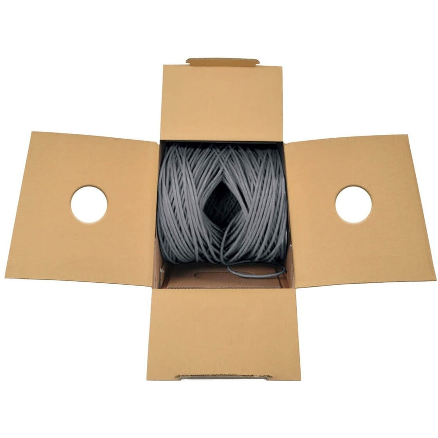 Eaton Tripp Lite Series Cat6 Gigabit Solid Core UTP Bulk Ethernet Cable, CMP-LP 0.5A Plenum, 100W PoE/PoE++, Gray, 1000 ft. (304.8 m) — N224-01K-GY-LP5