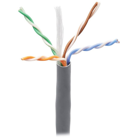 Eaton Tripp Lite Series Cat6 Gigabit Solid Core UTP Bulk Ethernet Cable, CMP-LP 0.5A Plenum, 100W PoE/PoE++, Gray, 1000 ft. (304.8 m) — N224-01K-GY-LP5