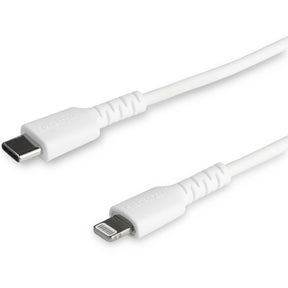 StarTech.com 3 foot/1m Durable White USB-C to Lightning Cable, Rugged Heavy Duty Charging/Sync Cable for Apple iPhone/iPad MFi Certified — RUSBCLTMM1MW