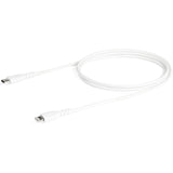 StarTech.com 3 foot/1m Durable White USB-C to Lightning Cable, Rugged Heavy Duty Charging/Sync Cable for Apple iPhone/iPad MFi Certified — RUSBCLTMM1MW