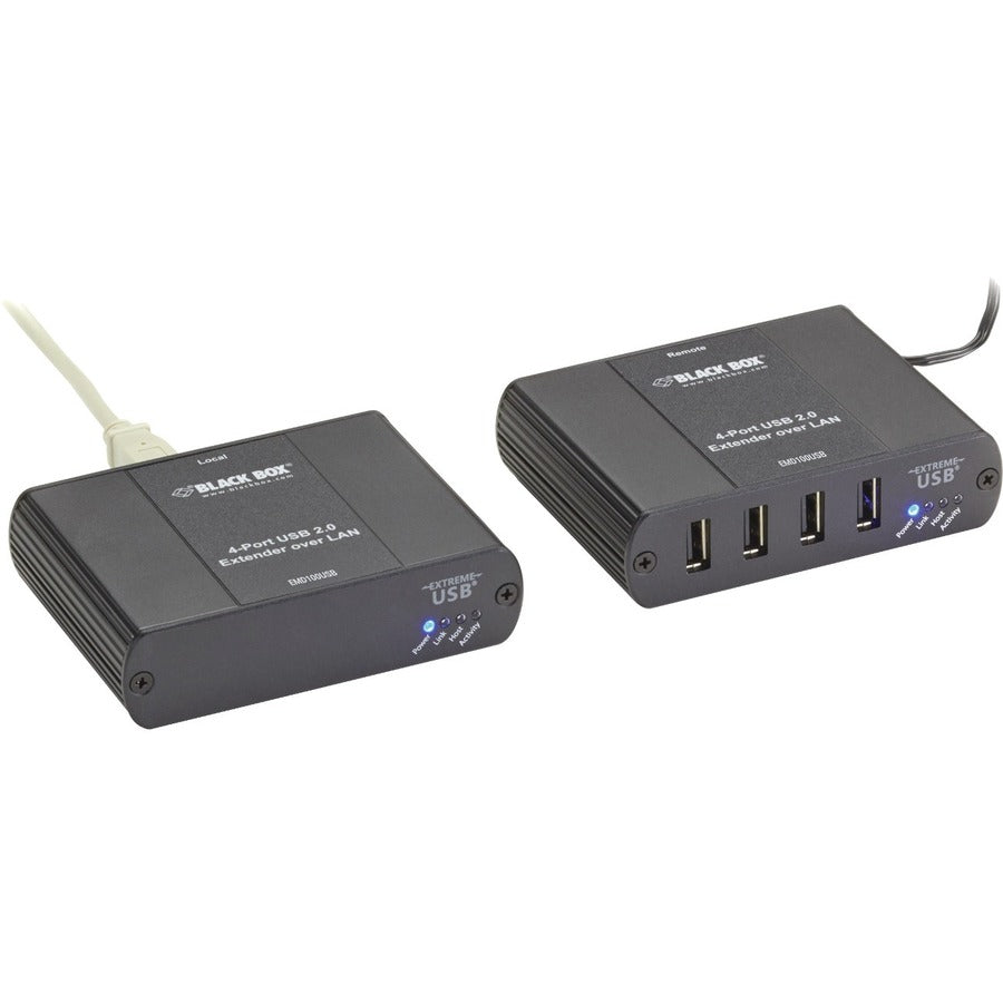 Black Box KVM-over-IP Switchable Extender Kit - LAN, 4-Port, 100m — EMD100USB